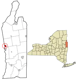 Location in Washington County and the state of New York.