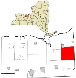 Location in Wayne County and the state of New York.