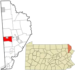 Location in Wayne County and the state of Pennsylvania.