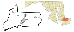 Location of Mardela Springs, Maryland