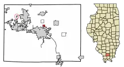 Location of Spillertown in Williamson County, Illinois.