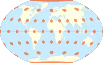 The Winkel tripel projection with Tissot's indicatrix of deformation