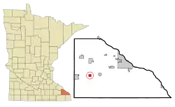 Location of Utica, Minnesota