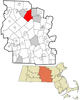 Location in Worcester County and the state of Massachusetts.