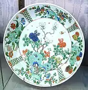 Wucai export plate, Kangxi period, c. 1680